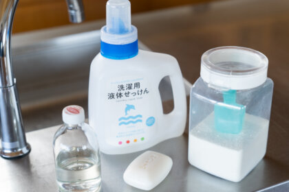 キッチン用液体石鹸、固形石鹸、洗濯用液体石鹸、洗濯用粒状石鹸